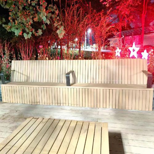 浙江公园木塑坐凳定制安装工程