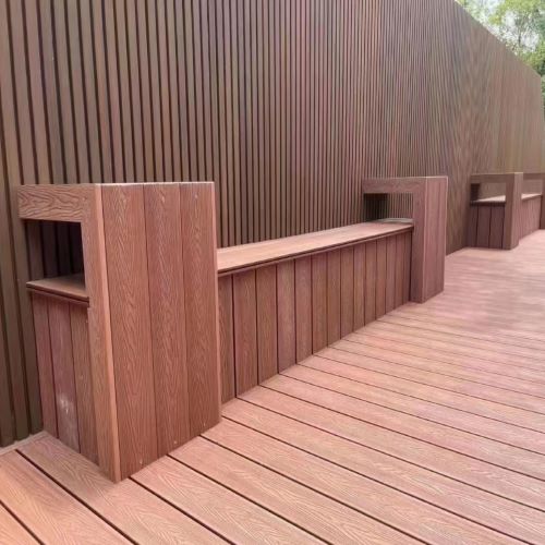 浙江庭院木塑地板围栏坐凳整体施工