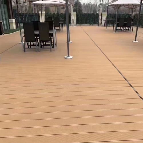浙江庭院木塑休闲地板平台制作案例